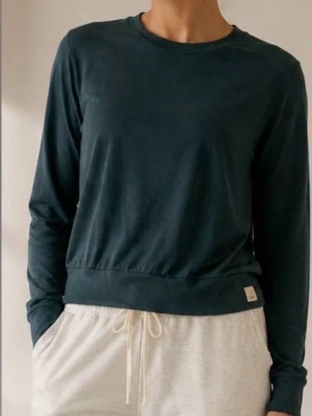 Vuori Long-Sleeve Crewneck DreamKnit- Dark Green